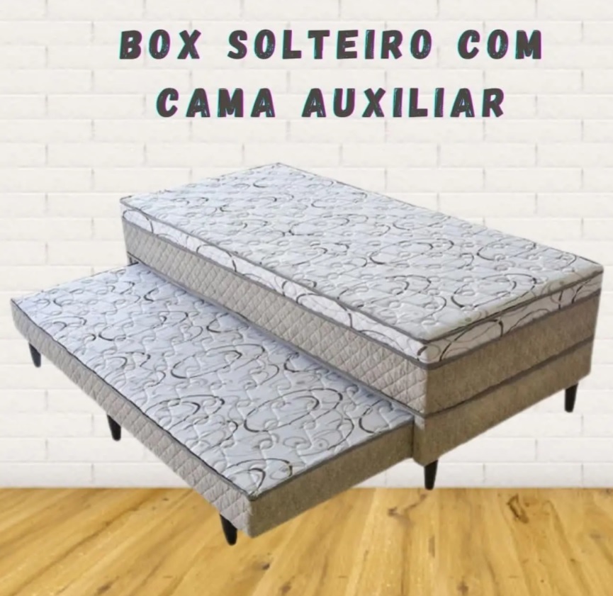 Cama Box Solteiro Umaflex com Cama Auxiliar – 44x188x88cm Atenas
