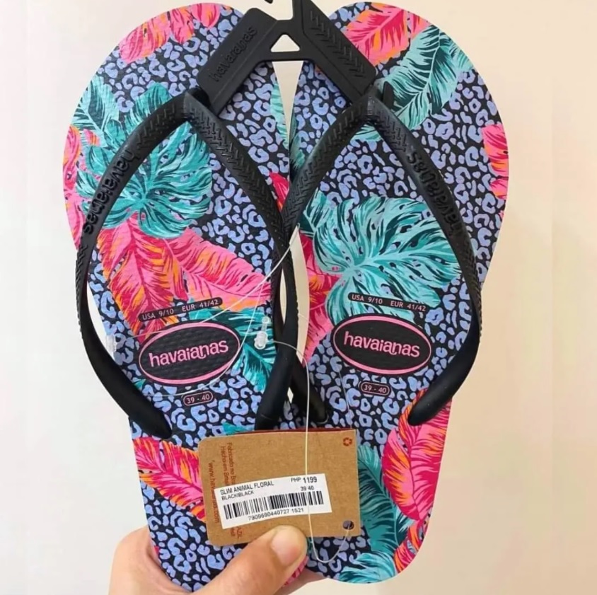 Chinelo Slim Animal Floral, Havaianas, Feminino