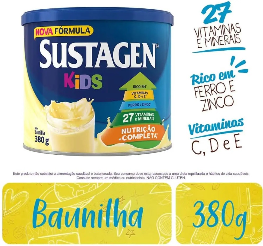 Complemento Alimentar Sustagen Kids Baunilha Lata 380g