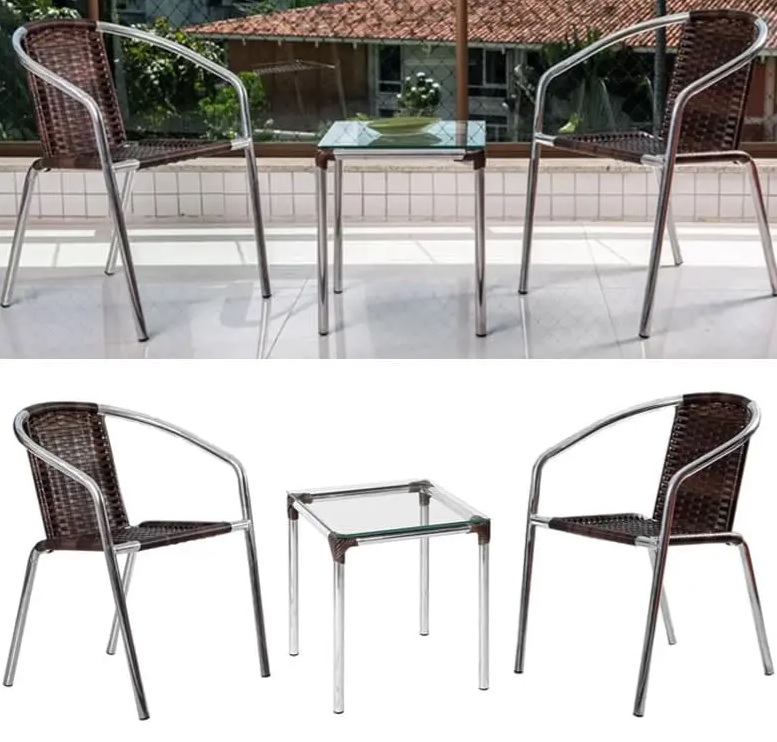 Conjunto de Mesa para Área Externa Alumínio – 2 Cadeiras Alegro Móveis Angélica