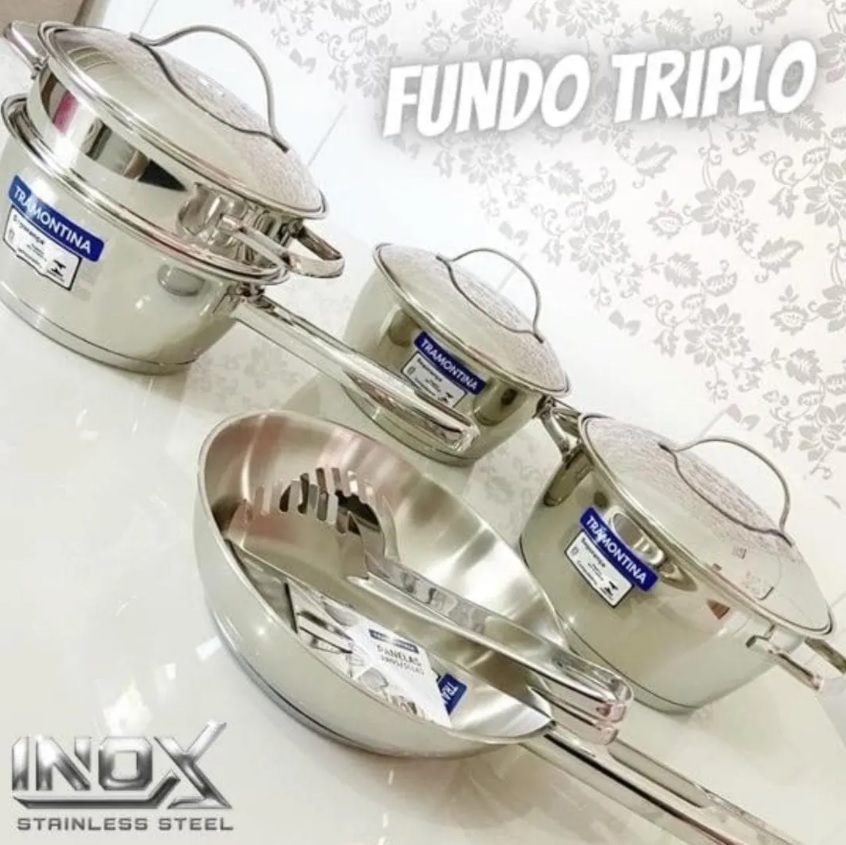 Jogo de Panelas Allegra Tramontina 5 peças – Aço Inox