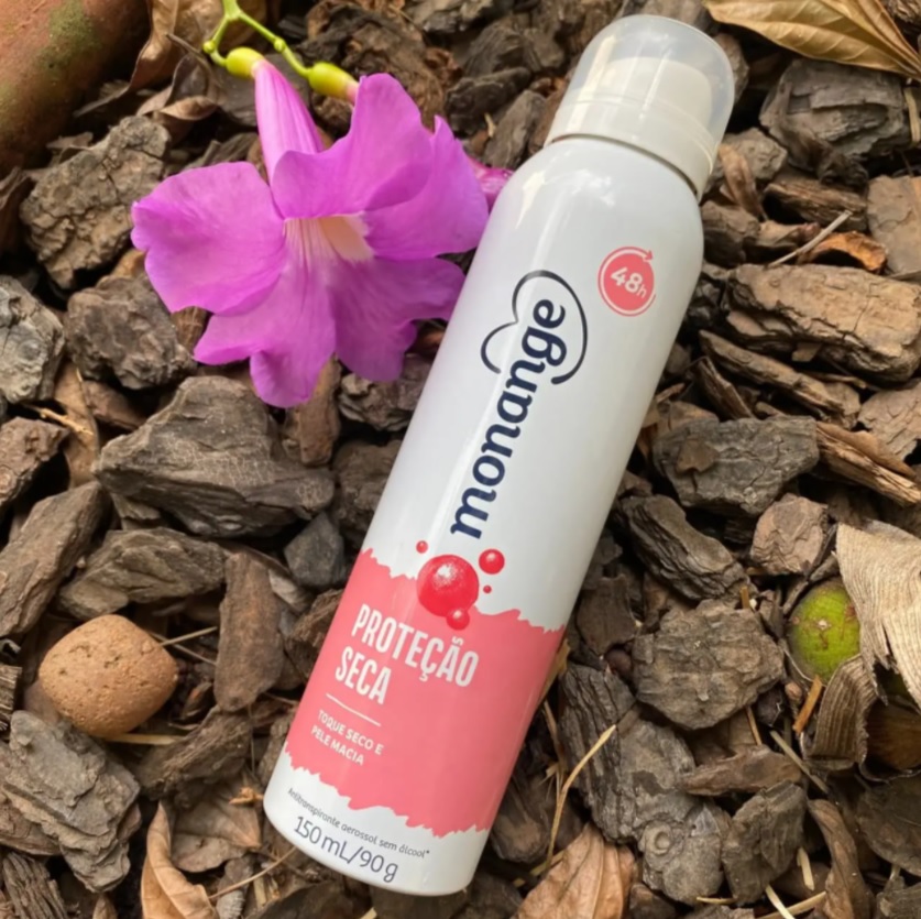Desodorante Aerossol Antitranspirante Monange Feminino Proteção Seca 150ml, Monange