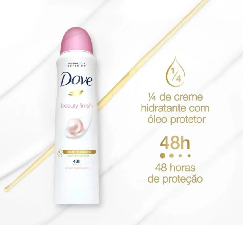 Desodorante Antitranspirante Aerosol Dove Beauty Finish – Edição Limitada 150Ml