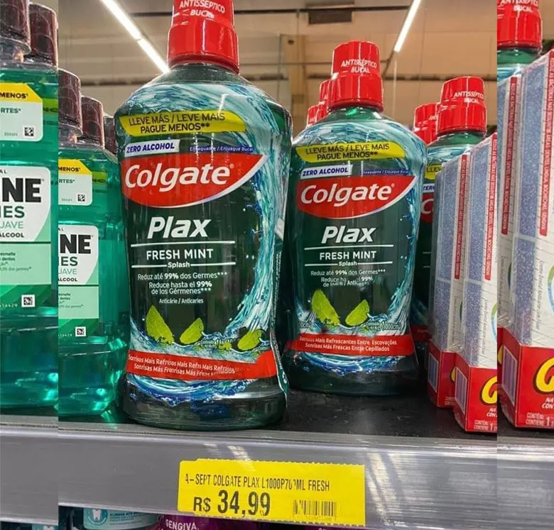 Enxaguante Bucal Colgate Plax Fresh Mint 1000Ml Promo Leve 1000Ml E Pague 700Ml