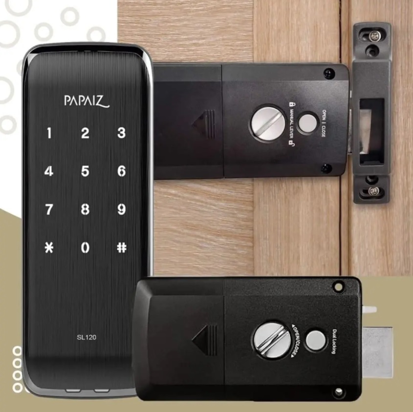 Fechadura Digital de Sobrepor SL 120 Papaiz, Preto