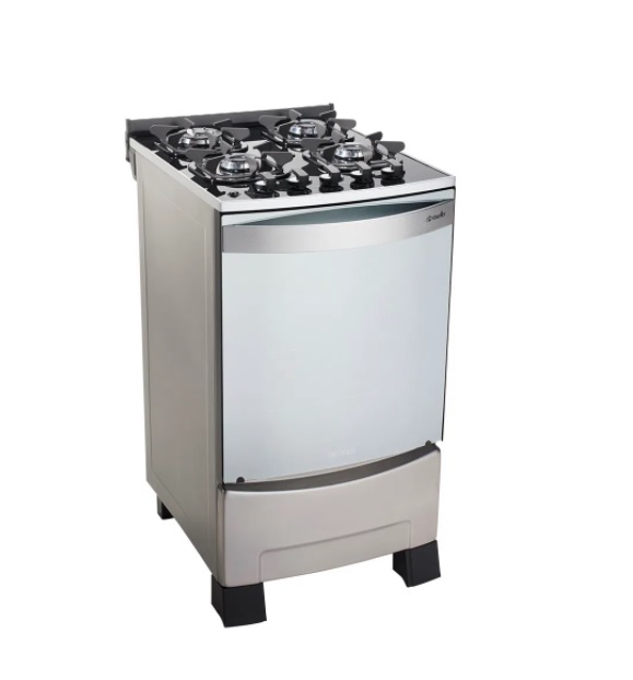 Fogão de Piso 4 Bocas Inox Mueller Decorato Vetro