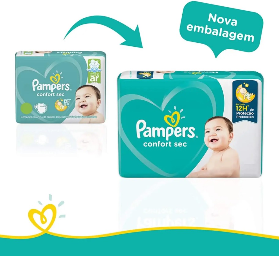 Fralda Pampers Confort Sec M – 148 fraldas
