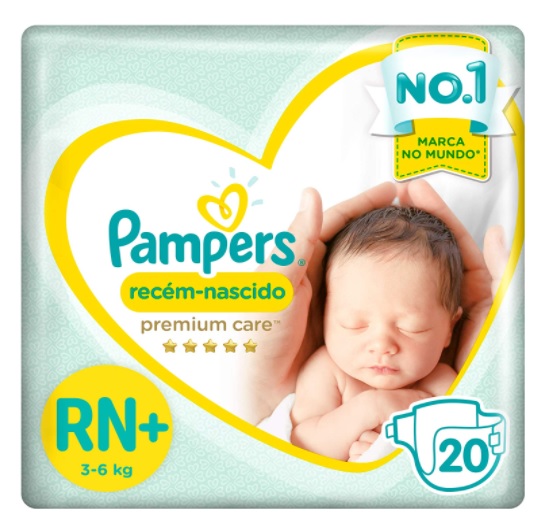 Fraldas Pampers Recém Nascido Premium Care RN 20 Unidades