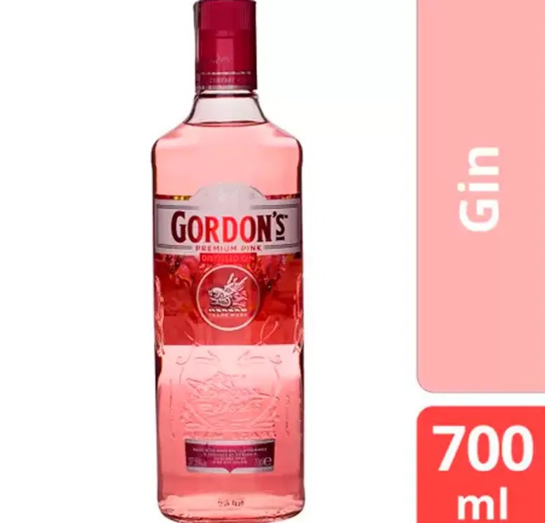 Gin Gordons Pink Rose Clássico e Seco 700ml