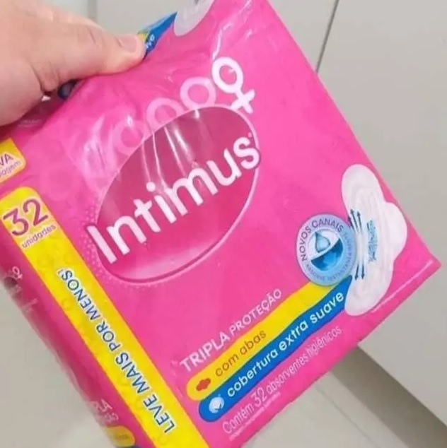 Intimus Absorvente Externo, Tripla Proteção Seca com Abas, 32 unidades