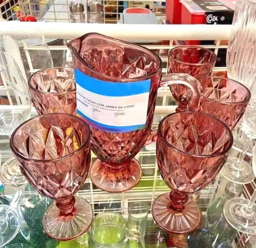Jogo de Taças com Jarra de Vidro 7 Peças – Haus Bico de Jaca Empire