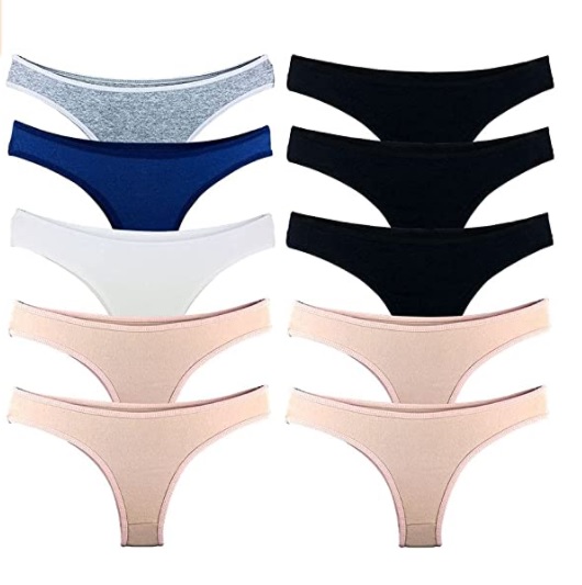 Kit 10 Calcinhas Tanga Cotton Algodão Cotton Básica Lisa REF07