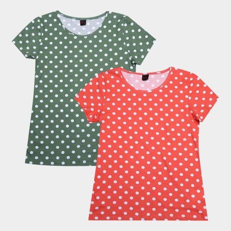 Kit Camiseta Básica Poá c/ 2 Peças Feminina – Básicos