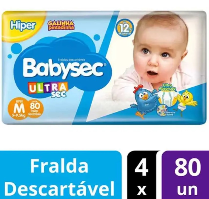 Kit Fraldas Babysec Ultrasec Galinha Pintadinha
