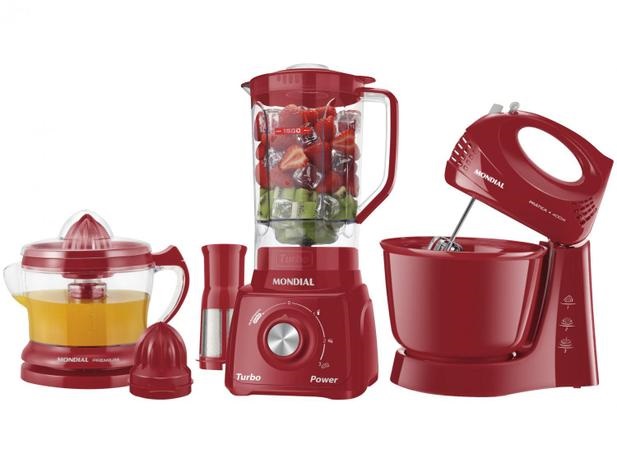 Kit KT-105-R Mondial com – Liquidificador Batedeira Espremedor