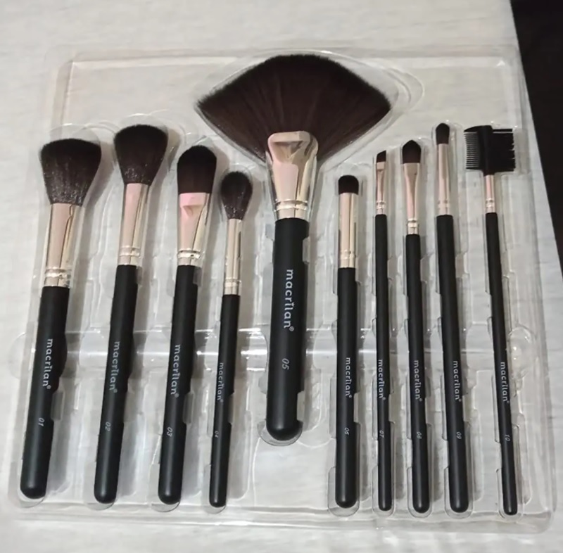 Kit com 10 pincéis para maquiagem – KP9-1B, Macrilan