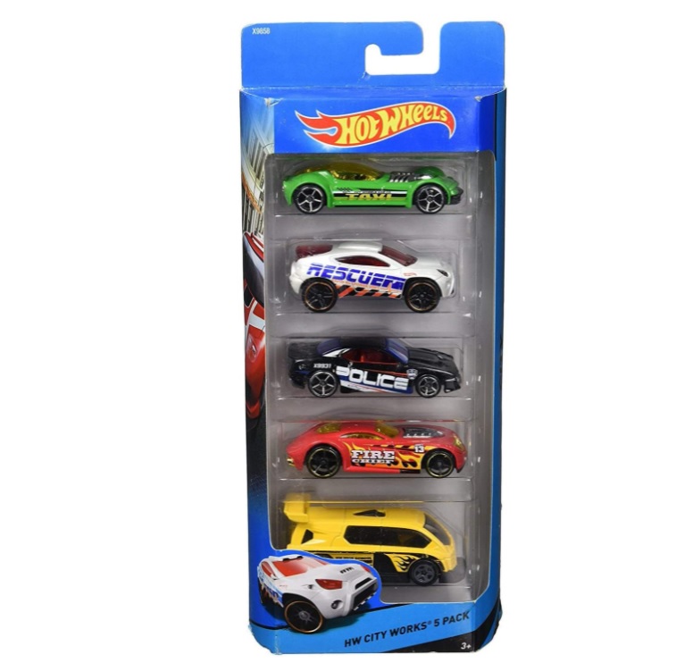 Pacote 5 Carros Sortidos, Hot Wheels, Mattel – não é possível escolher as cores