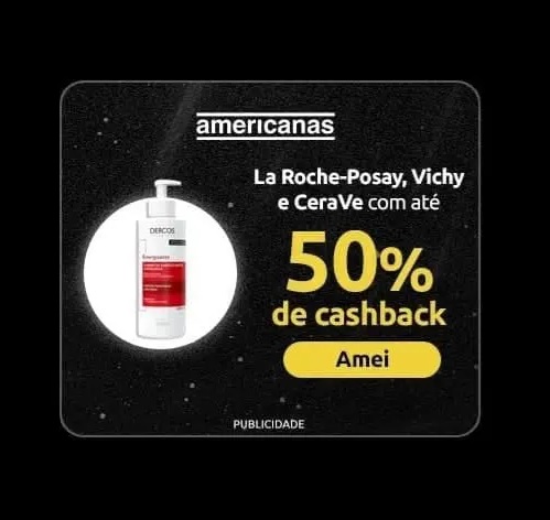 Produtos de Beleza com 50% Cashback