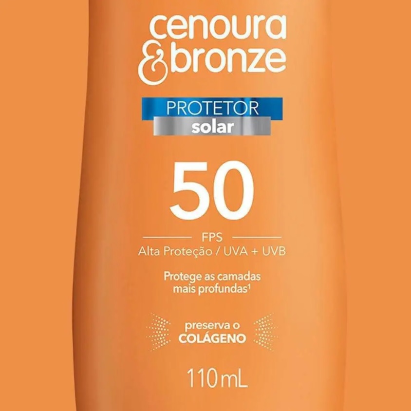 Protetor Solar Fps50 110Ml, Cenoura e Bronze