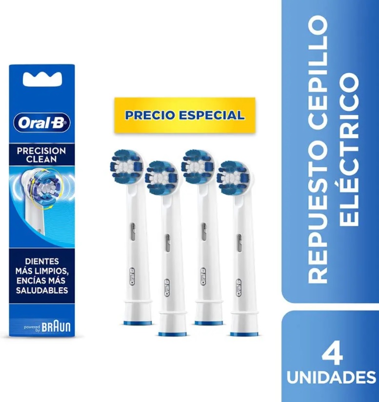 Refil Escova Elétrica Pro-Saúde Precision Clean 4 Unidades, Oral B, Oral B