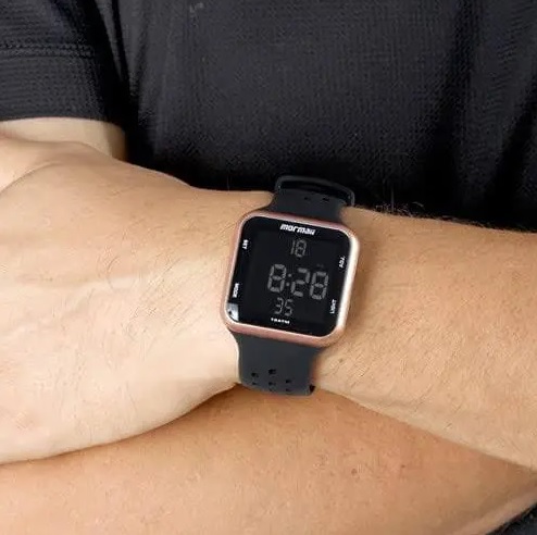 Relógio digital mormaii wave preto mo6600/8p