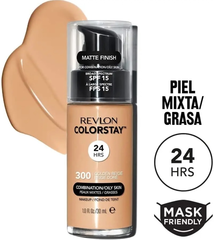 Rv Base Clst Pump Comb/Oily Skin Golden Beige, Revlon