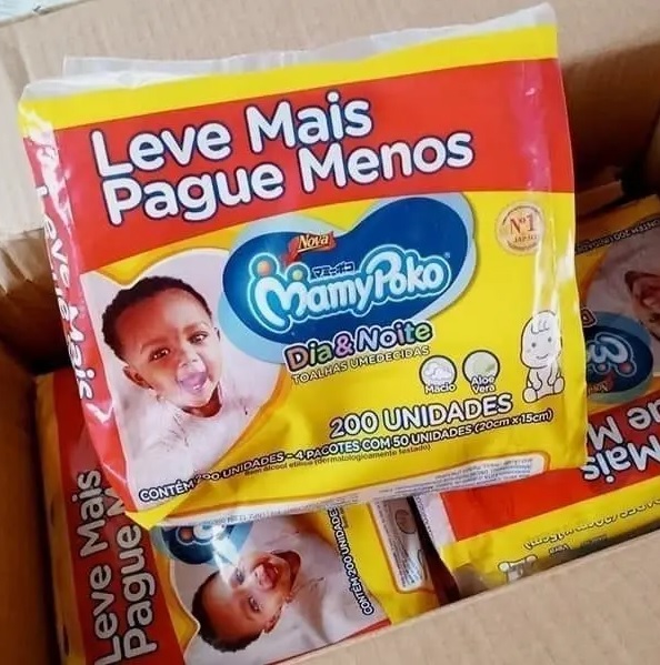 Toalhas Umedecidas MamyPoko Dia&Noite, 200 unidades, Branco