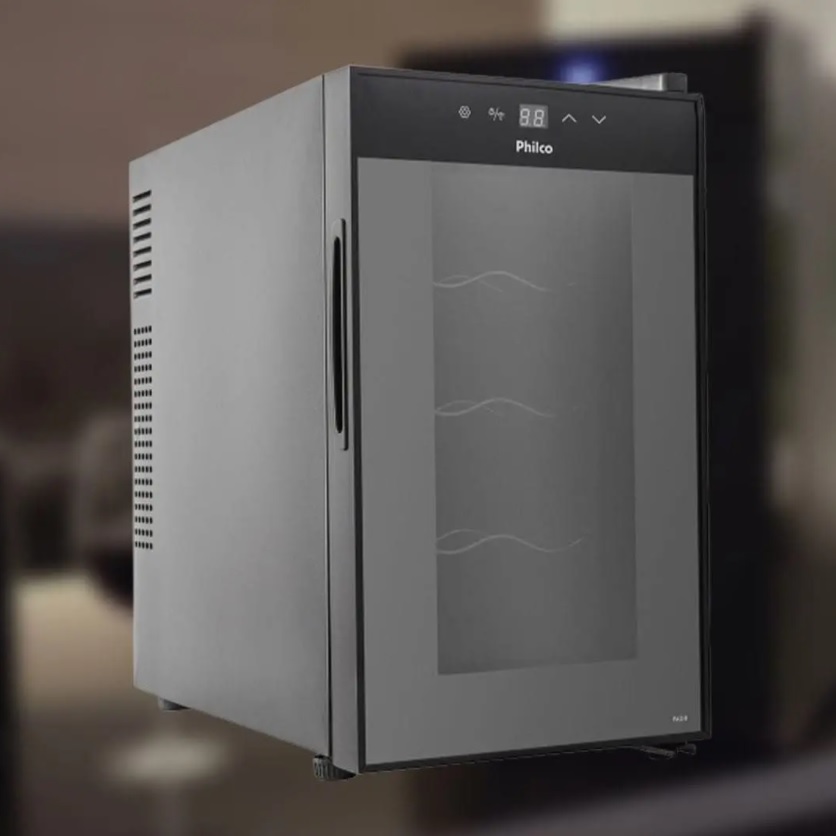 Adega Climatizada Philco 8 Garrafas Pad8 – Preto 1 Porta