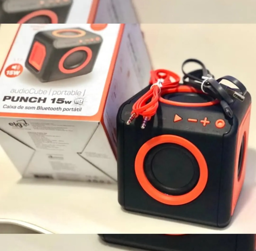 Caixa de Som Bluetooth Portátil 15 Watts Rms, ELG, Pwc-Audwd, Orange