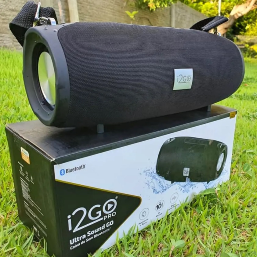 Caixa de Som Bluetooth Ultra Sound Go I2go 20W RMS Resistente à Água, Preto