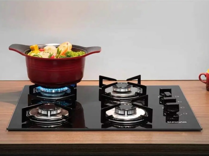 Cook Top à gás 4 bocas vidro preto Suggar