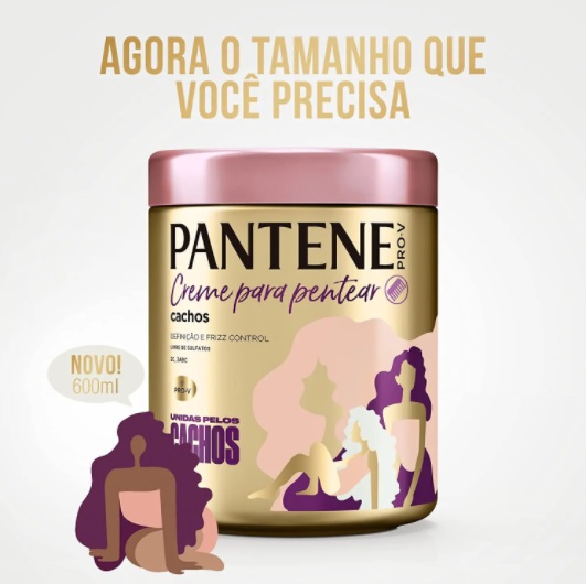 Creme de Pentear Pantene Unidas Pelos Cachos – 600ml