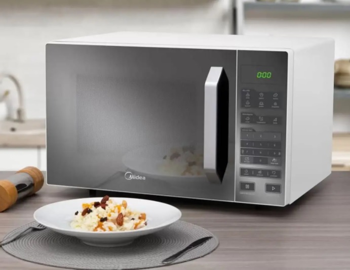 Forno de Micro-ondas Midea MXSA27E1/ MXSA27E2 com Função Eco 27L – Branco Espelhado