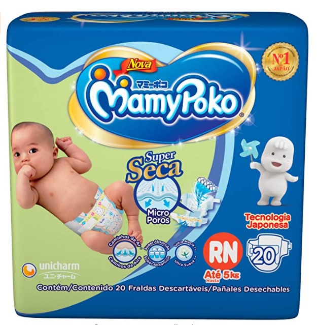 Fralda Fita MamyPoko Tamanho RN, 20 unidades