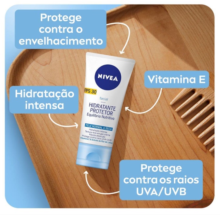 Hidratante Protetor Nivea Equilíbrio Nutritivo Fps30 50Ml, Nivea