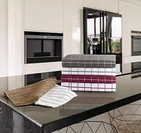 Jogo Pano de Copa Chef 2 Pçs, Teka, Cinza e Branco