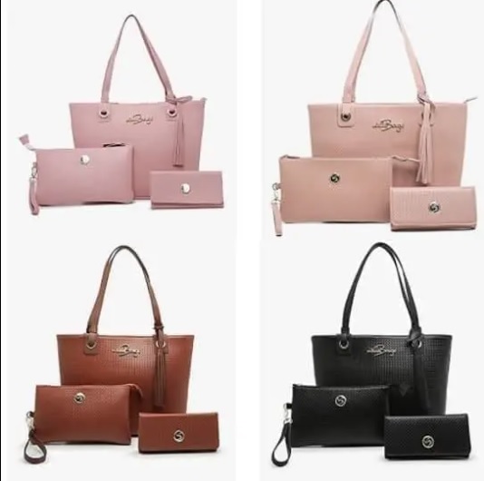Kit Bolsa Feminina Tipo Sacola + Necessaire + Carteira Willibags