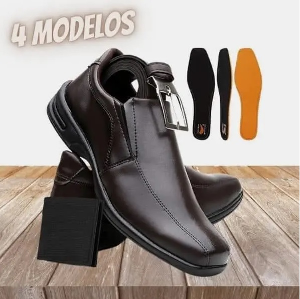 Kit Sapato Masculino Confort Plus Leve E Macio + Cinto e Carteira