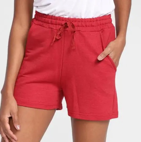 Kit Short Moletom Burn Básico Feminino 3 Peças