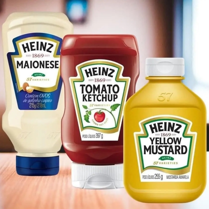 Kit Tradicional Heinz 03 Unidades Ketchup – 397g + Maionese 215g + Mostarda Amarela 255g