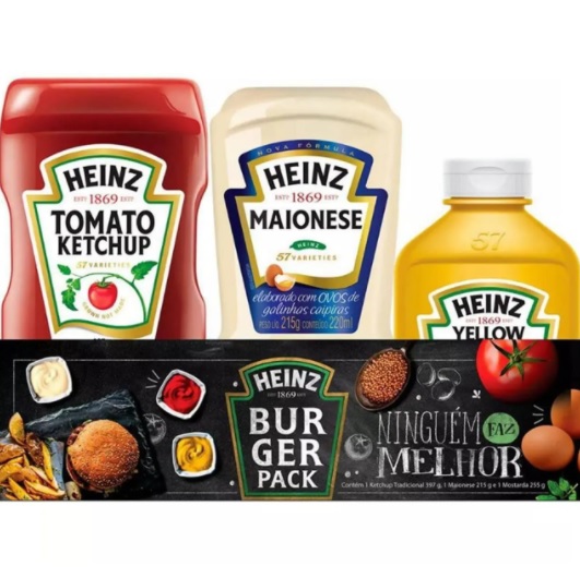 Kit Tradicional Heinz 03 Unidades Ketchup – 397g Maionese 215g Mostarda Amarela 255g