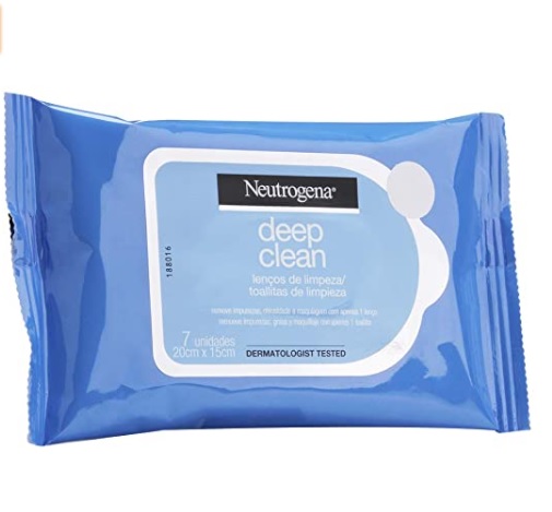 Lenços Demaquilantes Deep Clean, Neutrogena, 7 Unidades