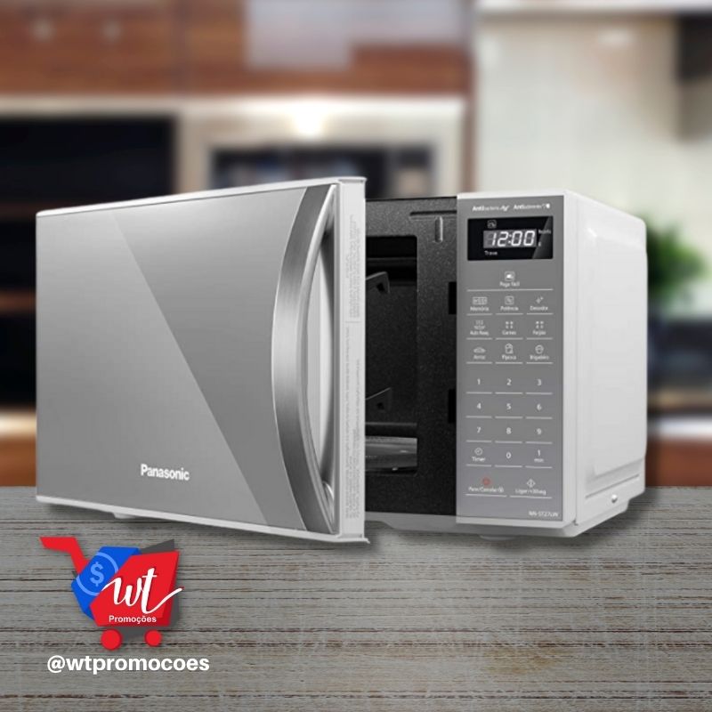 Micro-ondas Panasonic NN-ST27LWRUN – 110V, 21L, Branco, Porta Espelhada