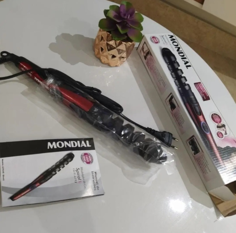 Modelador de Cachos Mondial, Spiral Infinity, Bivolt, Preto/Vermelho – EM-05