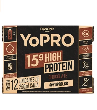 Pack Yopro Bebida Láctea Uht Chocolate 15G de Proteínas 250 Ml -12 Unidades