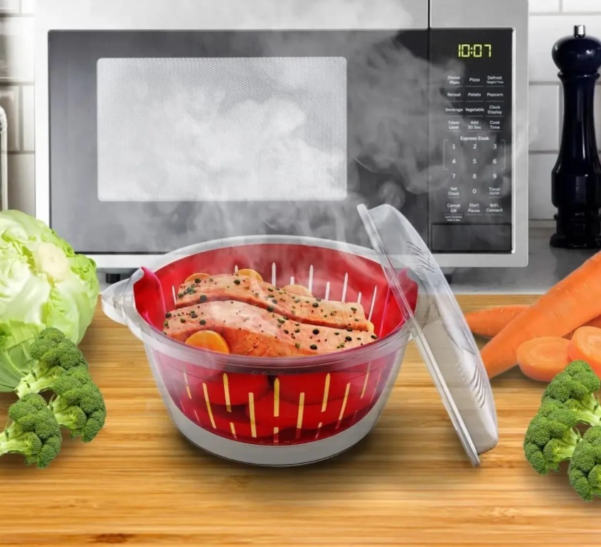 Panela de Cozimento á Vapor para Micro-ondas, PLA0658, Euro Home