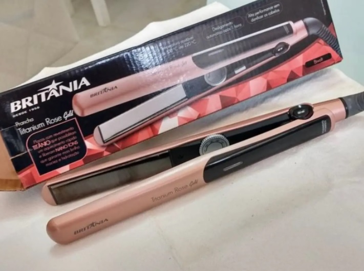 Prancha Britânia Titanium Rose Gold