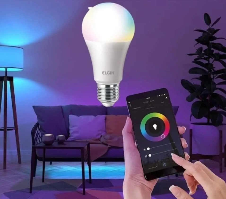 Smart Lâmpada Led Colors, 10w Bivolt Wi-FI – Elgin, compatível com Alexa