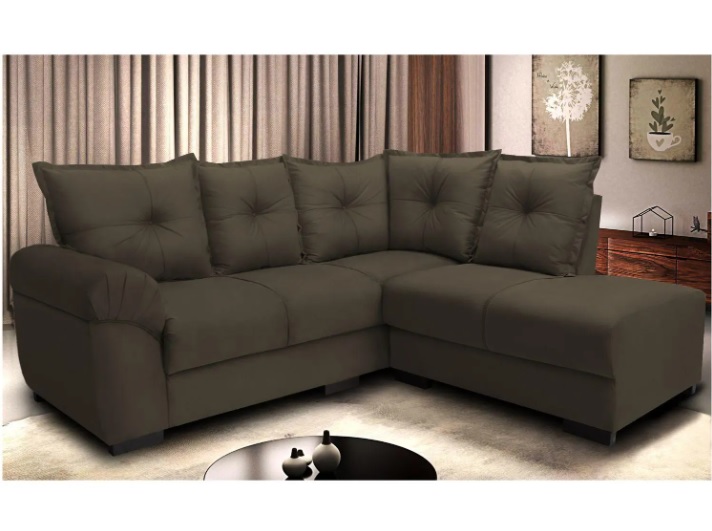 Sofá de Canto 5 Lugares Suede Velusoft Cordoba