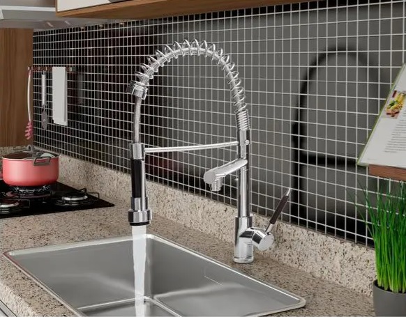 Torneira para Cozinha Gourmet Dupla de Mesa – com Monocomando Cromada Nell AM-2679